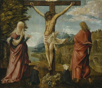 Cristo en la cruz con María y Juan de Albrecht Altdorfer